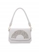 Solid Color New Chinese Han Element Lily Fan-Shaped Hollow Carved Classic Lolita Hand Shoulder Bag