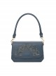 Solid Color New Chinese Han Element Lily Fan-Shaped Hollow Carved Classic Lolita Hand Shoulder Bag