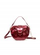 Little Apple Series Elegant Lovely Bowknot Heart Patent Leather Classic Lolita Portable Messenger Bag