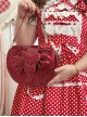 Little Apple Series Elegant Lovely Bowknot Heart Patent Leather Classic Lolita Portable Messenger Bag