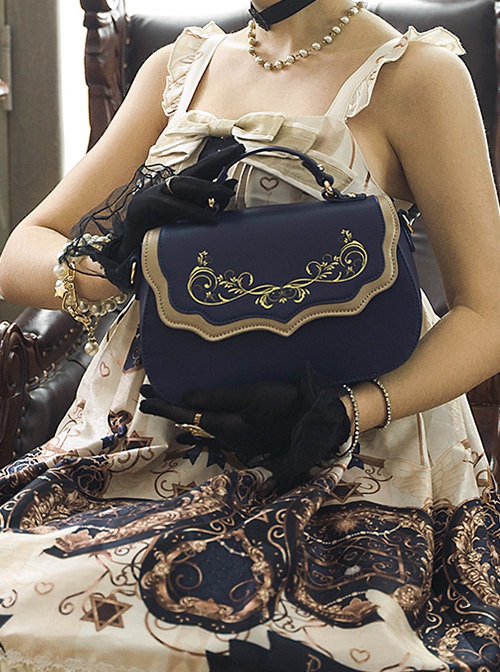 Elegant Simple Bronzing Printed Envelope Bag Classic Lolita Hand Bag