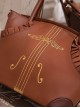 Solid Color Printing Elegant Versatile Large Capacity Classic Lolita Portable Shoulder Bag
