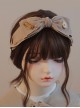 Handmade Double Layer Bowknot Autumn Winter Khaki Bamboo Classic Lolita Headband