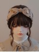 Handmade Double Layer Bowknot Autumn Winter Khaki Bamboo Classic Lolita Headband