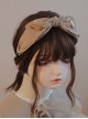 Handmade Double Layer Bowknot Autumn Winter Khaki Bamboo Classic Lolita Headband