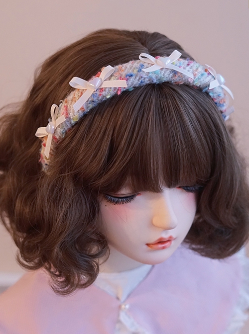 Multicolour Plush Bow-Knot Heart Decoration Classic Lolita Headband