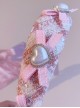 Pink Plaid Heart Handmade Bowknot Sweet Lolita Headband