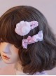 Pink Gauze Plaid Bow Knot Plush Cat Claw Sweet Lolita Hair Clip