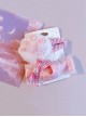 Pink Gauze Plaid Bow Knot Plush Cat Claw Sweet Lolita Hair Clip