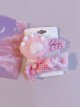 Pink Gauze Plaid Bow Knot Plush Cat Claw Sweet Lolita Hair Clip