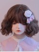 Pink Gauze Plaid Bow Knot Plush Cat Claw Sweet Lolita Hair Clip