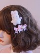 Handmade Heart Bow-Knot Plush Bunny Sweet Lolita Hair Clip