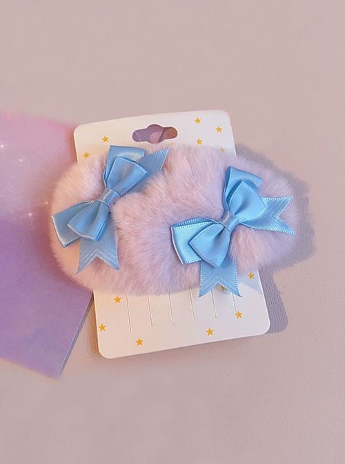 Solid Color Simple Plush Cute Bow Knot Sweet Lolita Hair Clip