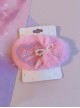 Pink Heart Embroidery Bead Bow Knot Sweet Lolita Plush Hair Clip