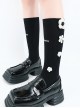 White Woven Small Flower Design Cute Versatile Classic Lolita Socks