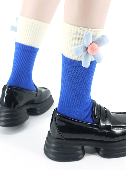 Three-Dimensional Cartoon Flowers Contrasting Color Sweet Lolita Socks