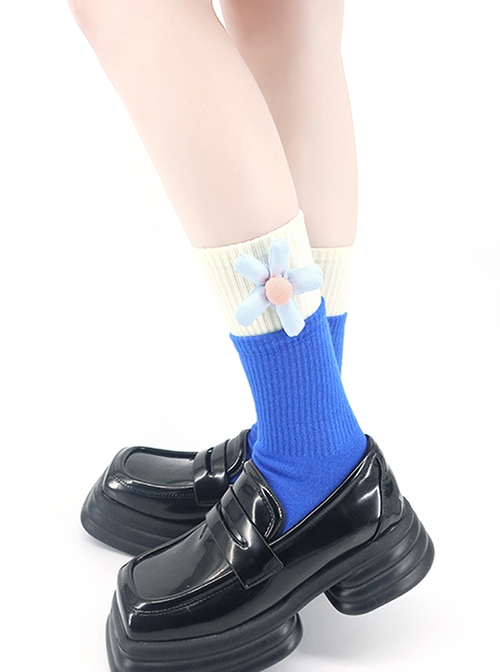 Three-Dimensional Cartoon Flowers Contrasting Color Sweet Lolita Socks