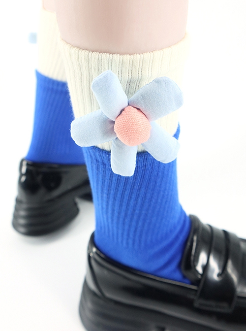 Three-Dimensional Cartoon Flowers Contrasting Color Sweet Lolita Socks