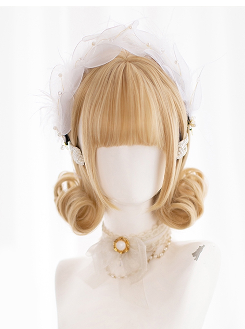 Retro American Sweetheart 30cm Outward Roll Short Curly Hair Sweet Lolita Wig