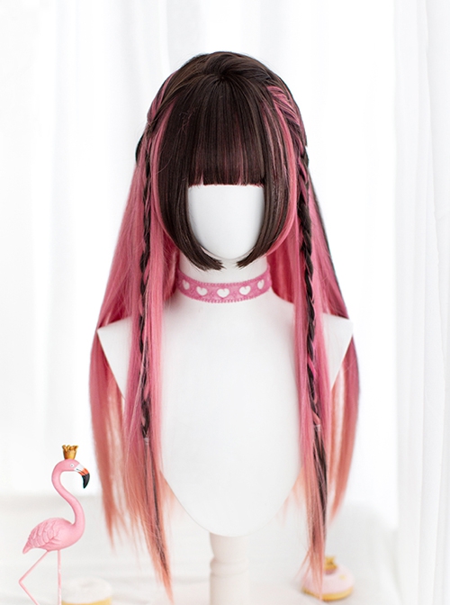 Triple Sonata Series Ji Fa Double Layer Gradient Long Straight Hair Classic Lolita Wig