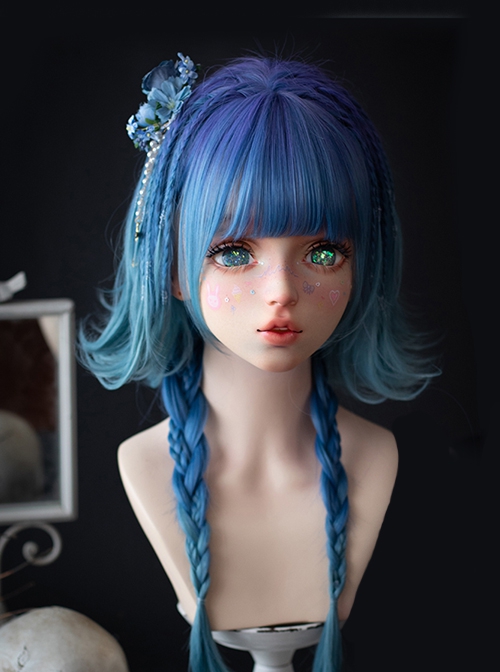 BK709 Series Eversion Jellyfish Head Gradient Short Long Hair Sweet Lolita Wig