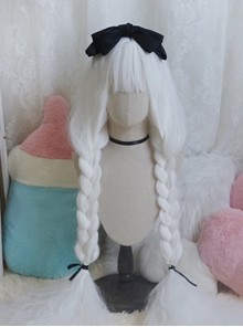 Pure White Small Curly Hair Super Long Princess Long Curly Hair Classic Lolita Wig