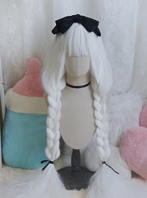 Pure White Small Curly Hair Super Long Princess Long Curly Hair Classic Lolita Wig