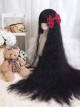 Natural Black Princess Long Curly Hair Super Long Small Curly Hair Qi Bangs Classic Lolita Wig