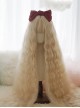 Light Golden Air Bangs Super Long Small Curly Hair Princess Long Curly Hair Classic Lolita Wig