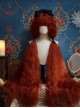 Orange Red 120cm Super Long Air Bangs Small Curly Hair Princess Long Curly Hair Classic Lolita Wig