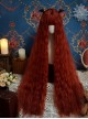 Orange Red 120cm Super Long Air Bangs Small Curly Hair Princess Long Curly Hair Classic Lolita Wig