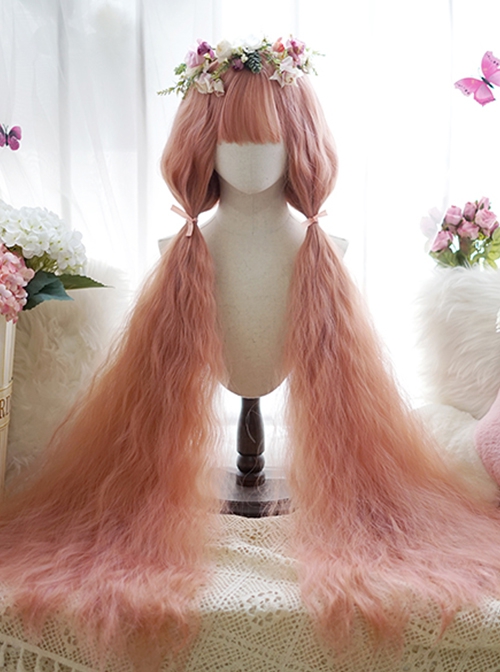 Pink Little Curly Hair Princess Super Long Long Curly Hair Classic Lolita Wig