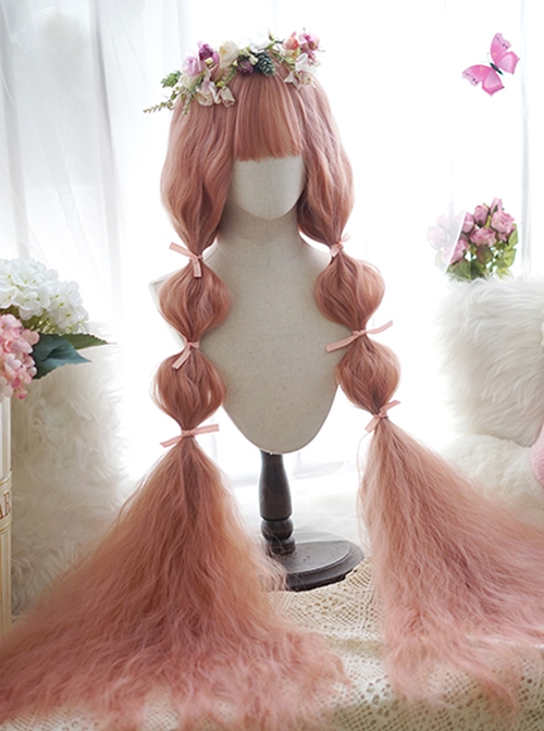 Pink Little Curly Hair Princess Super Long Long Curly Hair Classic Lolita Wig