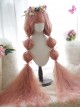 Pink Little Curly Hair Princess Super Long Long Curly Hair Classic Lolita Wig