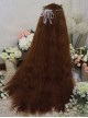 Dark Brown Caramel Color Princess 120cm Super Long Small Curly Hair Long Curly Hair Classic Lolita Wig