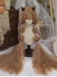 Linen Brown Fashion Super Long Small Curly Hair Air Bangs Long Curly Hair Classic Lolita Wig