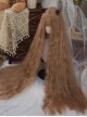 Linen Brown Fashion Super Long Small Curly Hair Air Bangs Long Curly Hair Classic Lolita Wig