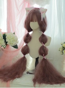 Purple Small Curly Hair 120cm Fashion Long Curly Hair Qi Bangs Classic Lolita Wig