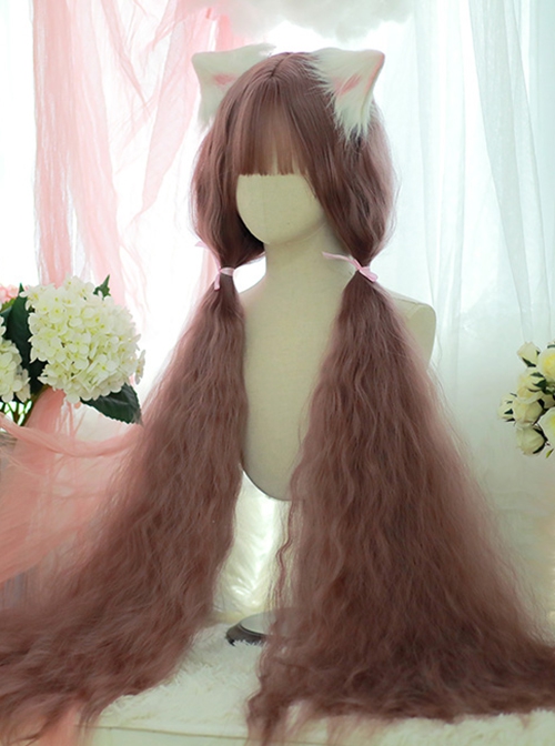 Purple Small Curly Hair 120cm Fashion Long Curly Hair Qi Bangs Classic Lolita Wig