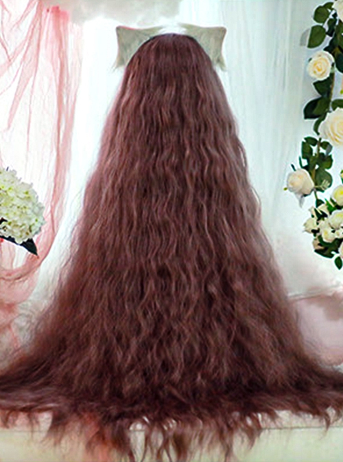 Purple Small Curly Hair 120cm Fashion Long Curly Hair Qi Bangs Classic Lolita Wig