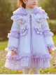 Purple Fantasy Cute Flower Lace Edge Winter Down Warm Sweet Lolita Kids Long-Sleeved Coat