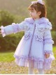 Purple Fantasy Cute Flower Lace Edge Winter Down Warm Sweet Lolita Kids Long-Sleeved Coat