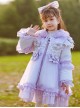 Purple Fantasy Cute Flower Lace Edge Winter Down Warm Sweet Lolita Kids Long-Sleeved Coat