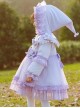 Purple Fantasy Cute Flower Lace Edge Winter Down Warm Sweet Lolita Kids Long-Sleeved Coat