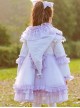 Purple Fantasy Cute Flower Lace Edge Winter Down Warm Sweet Lolita Kids Long-Sleeved Coat