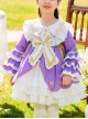 Petal Collar Star Bow-Knot Decoration Princess Style Spring Classic Lolita Kids Long Sleeve Dress