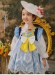 Yellow Bow-Knot Decoration Lace Hem Design Spring Autumn Classic Lolita Kids Long-Sleeved Dress