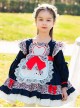 Floral Love Bowknot Apron Decoration Autumn Winter Dark Color Classic Lolita Kids Long-Sleeved Dress