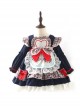 Floral Love Bowknot Apron Decoration Autumn Winter Dark Color Classic Lolita Kids Long-Sleeved Dress