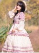 Pastoral Style Square Neck Floral Bow-Knot Decoration Detachable Sleeves Classic Lolita Long Short Sleeve Dress